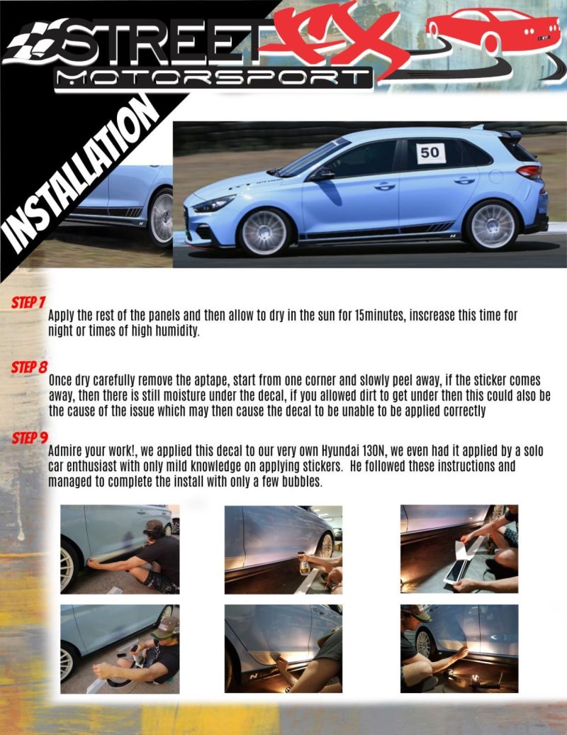 Streetfx Graphics DEC-VEH-N-BLK-NO i30N I30 Side Door Stripe Sticker