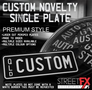 PREMIUM Custom Novelty Licence Single Plate