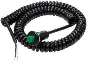 Allstar Performance Spiral Corded Momentary Buttons ALL80180 Switch, Button, Plastic, Small Green Push Button, Each