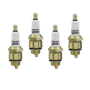 ACCEL C-Cut Performance Spark Plugs 0437S-4 Plugs, Shorty, Electrode, Gasket Seat, 14mm Thread .375 in. Reach, Projected, Resistor, Set of 4