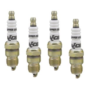 ACCEL Performance Spark Plugs 0576S-4 Plugs, Shorty, Tapered Seat, 14mm Thread, .460 in. Reach, Projected Tip, Resistor, Set of 4