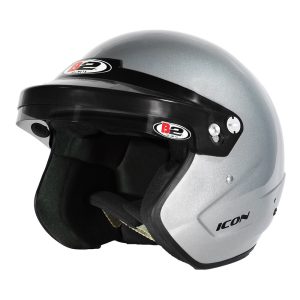 Helmet - Icon - Open Face - Snell SA2020 - Head and Neck Support Ready - Silver - Small - Each