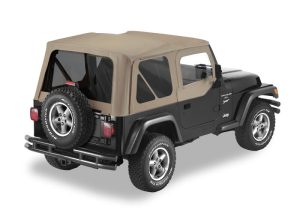 Bestop A-Top For OEM - 97-02 Jeep Wrangler TJ Replace (Dark Tan Tinted Windows Door Skins Included)