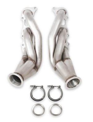 Flowtech Coyote Turbo Headers 12152FLT Headers, Forward Facing Turbo, V-Band Flanges, 304 Stainless Steel, Natural, Ford, Modular V8, Coyote, Pair