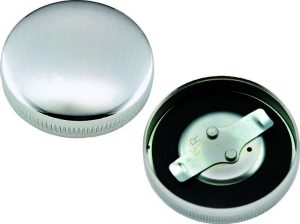 Bikers Choice 36-E73 Chrome Early Vented Gas Cap Single & Fatbob Tank Right Side Repl H-D 61103-36