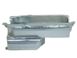 Engine Oil Pan - Rear Sump - 8 qt - 7 in Deep - Steel - Zinc Plated - 1-Piece Seal - Small Block Chevy - Each