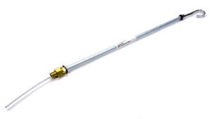 Engine Oil Dipstick - Solid Tube - Pan Mount - 17 in Long - 1/2-20 in Male Fitting - Steel - Chrome - Big Block Chevy - Each
