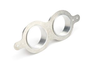 Brake Duct Flange - Dual Round - 3 in Tube - Aluminum - Natural - Each