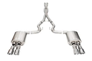 Corsa 24+ Ford Mustang V8 5.0L 3in Cat-Back Exhaust System w/ Twin 4in Polished Pro-Series Tips