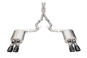 Corsa 2024-2025 Ford Mustang V8 5.0L 3in Cat-Back Exhaust System w/ Twin 4in Black Pro-Series Tips
