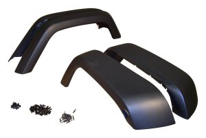Crown Automotive Fender Flare Kits for 2007-2017 WRANGLER, 2018 WRANGLER JK - 5KFK Flares, Front and Rear, ABS Plastic, Black, Jeep, Set