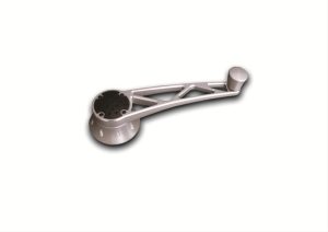 Clayton Machine Truss-Style Window Cranks PT-203 Cranks, Silver Powdercoated, Design, Triangular Cut-Outs, 1/2 in.-16 Spline Drive, Pair