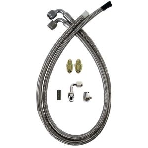 Detroit Speed Power Steering Hose Kits 091202DS Hoses, Braided Stainless Steel, Natural, Kit