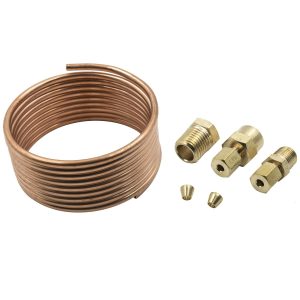 Equus Mechanical Oil Pressure Line Kits E9901 Gauge Supply Line, Copper Tubing, Natural, 6 ft. Length, Fittings, Kit