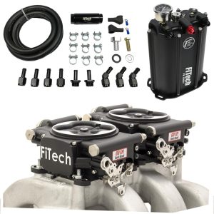 FiTech Go EFI 2x4 625 HP System Force Fuel Injection Master Kits 35262 Systems, Dual-Quad with System, Aluminum Throttle Bodies, Satin Black Finish, 4-Barrel Square Bore, Kit