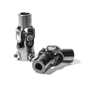 Steering Universal Joint - Single Joint - 9/16 in 26 Spline to 3/4 in Double D - Chromoly - Black - Each