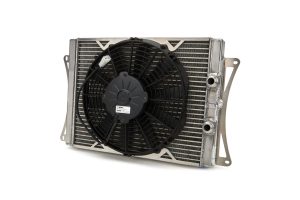 Fluid Cooler and Fan - Oil Cooler - 17.5 x 12 x 1.25 in - 12 AN Male Inlet / Outlet - Aluminum - Natural - Super Late Model - Each