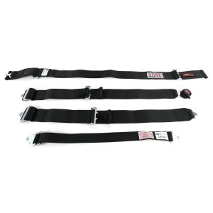 G-FORCE Camlock Drag Racing 5-Point Harness 7140BK Harness, Complete, Camlock, Individual-Type, Bolt-In, Wraparound, Black, Each