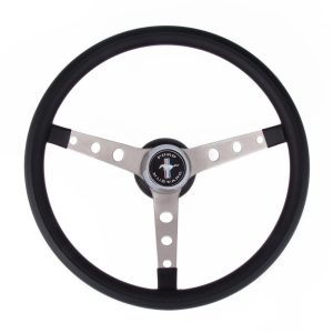 Grant Classic Nostalgia Steering Wheels 968 Wheel, Nostalgia, Mustang, Stainless Steel/Brushed, Foam/Black, 3-Spoke, 15 in. Dia., 3-Bolt
