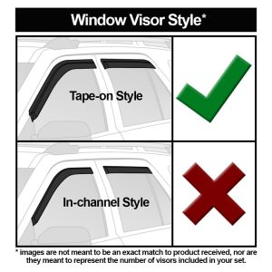 GT Styling Ventgard-Sport Window Visors 40116 Side Visors, Sportgards, Acrylic, Smoke, Geo, Pair