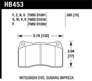 Hawk 03-06 Evo / 04-09 STi / 09-10 Genesis Coupe (Track Only) / 2010 Camaro SS HT-10 Race Front Bra