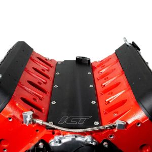 ICT Billet Lifter Valley Plates 551606LS-B Pan Cover Plate LS Gen 4 O-ringed for DOD Delete w/ Oil Sensor Port Black