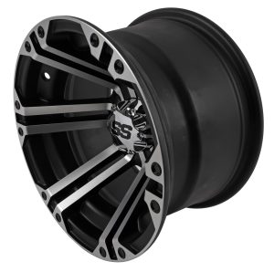ITP SS212 Black Machined Alloy Wheels 12x7 Wheel, SS212, Aluminum, Machined, Accents, 12 in. x 7.0 in., 4 x 110mm Bolt Circle, 2.00 in. Backspace, Each