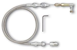 Lokar Hi-Tech Throttle Cables TC-1000HT Cable, Braided Stainless, Natural Fittings, 24 in. Long, Carbureted, Universal, Each