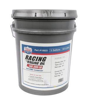 20w50 Lucas Racing-Only High Performance Motor Oil 10623 Engine Oil, Race Only, Mineral, 20W50, 5 Gallons, Each