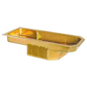 Milodon Gen III Hemi Oil Pans 31000 Pan, Hemi, 5.7 6.1 6.4, A B C and E Bodies, Engine Swap with Stock K-Member, Steel, Gold Iridite, 6 qt., Mopar, Each