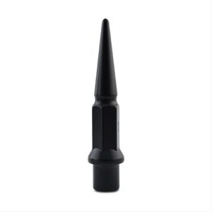 Metal Lugz Spiked Dually Lug Nuts 7206K8-BLK - Black 14x2.0 thread 4.9" overall length kit contains 32 Lugs & 1 Key
