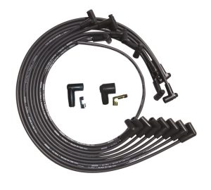 Moroso SBC Under Header 90 Deg Plug HEI Dist Unsleeved Ultra Spark Plug Wire Set - Black