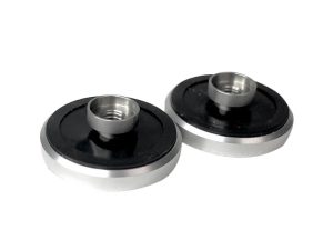 Helmet Anchor - Magnetic - Post Style - Aluminum / Silicone - Natural / Black - Pair