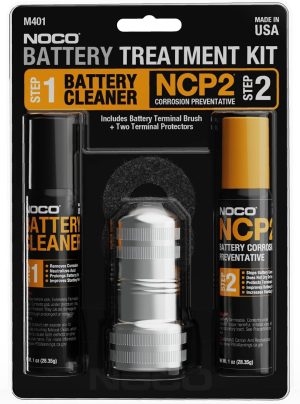 Battery Cleaner - Foaming - Corrosion Inhibitor / Terminal Protectors / Cleaning Brush - 1 oz Aerosol - Kit