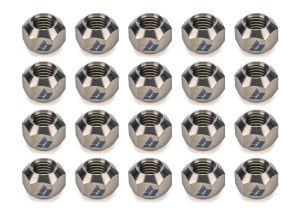 Lug Nut - 5/8-11 in Right Hand Thread - 1 in Hex Head - Double 45 Degree Seat - Open End - Titanium - Natural - Set of 20