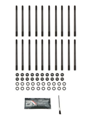 Cylinder Head Stud Kit - 12 Point Nuts - Steel - Black Oxide - Ford Coyote - Kit