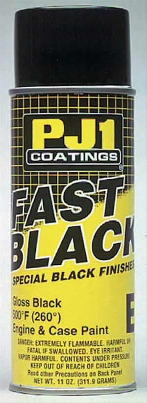 PJ-1 Fast Black Engine and Case Paint 11 Oz. Gloss 16-ENG Paint, High-Temperature, Black, oz. Aerosol, Each