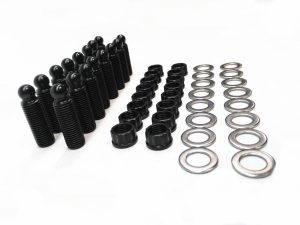 Rocker Arm Adjuster - 7/16-20 in Thread - 3/8 in Ball - Steel - Black Oxide - Set of 16
