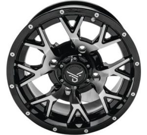 Quadboss Wheels 608575 QuadBoss Barbwire 14X7 - 5+2 - 4/137 - Black Machined