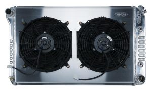 Cold Case Performance Aluminum Radiator Modules GMG544AK Radiator, Performance, Module, Polished, Crossflow, 2 Row, Transmission Cooler, Dual Fans, Chevy, Buick, GMC, Pontiac, Oldsmobile, Kit