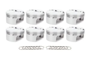Piston - AutoTec - Forged - Flat Top - 4.070 in Bore - 1.5 x 1.5 x 3.0 mm Ring Grooves - Minus 3.30 cc - GM LS-Series - Set of 8