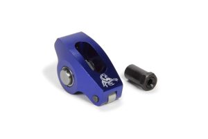 Rocker Arm - 3/8 in Stud Mount - 1.50 Ratio - Full Roller - Narrow Body - Self-Align - Aluminum - Blue Anodized - Small Block Chevy - Each