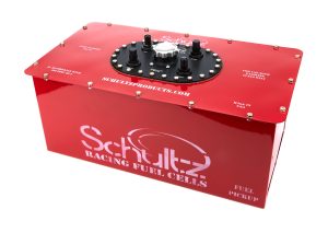 Fuel Cell - Ultimate Series - 10 gal - 24.25 in Wide x 12.75 in Deep - 10.25 in Tall - 6 AN Male Outlet - 6 AN Return - 6 AN Vent - Steel - Red Powder Coat - Each