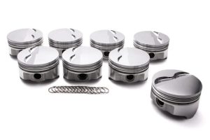 Piston - Premium Forged - 4.160 in Bore - 1/16 x 1/16 x 3/16 in Ring Grooves - Minus 14.00 cc - Aluminum - Pontiac V8 - Set of 8