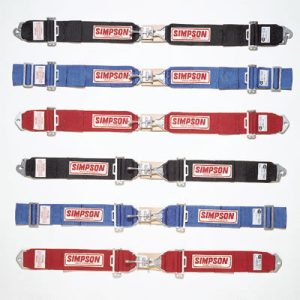 Simpson Latch & Link Lap Belts 2-Point Harness 29020P Harness, Belt, link, Floor Mount, 55.0 in. Length, 3 in. Width, Platinum, Each