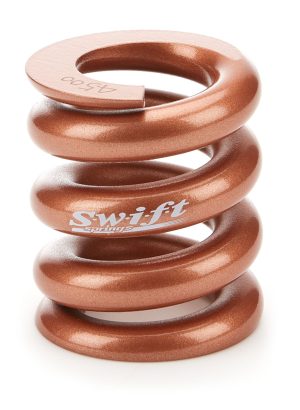 Bump Stop Spring - Round Wire - 2.25 in Free Length - 2 in OD - 4500 lb/in Spring Rate - Steel - Copper Powder Coat - Each