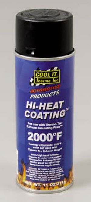 Thermo-Tec Hi-Heat Coating 12001 Exhaust Wrap Coating, High-Temperature, Black, 11 oz. Spray Can, Each