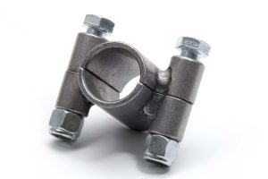 Tube Clamp - 2-Bolt - 1-1/4 in ID - 2 in Wide - Steel - Natural - Each