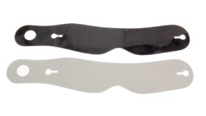 Helmet Shield Tear Off - 2 mm Thick - 11.5 in Center to Center - Nose Notch - Plastic - Smoked - Simpson Helmets - Set of 5
