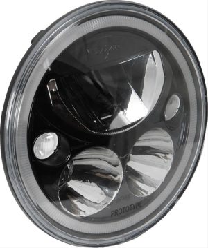 Vision X Vortex Headlights XIL-7RDB LED SINGLE 7" ROUND VORTEX BLACK CHROME FACE LED HEADLIGHT W/ LOW-HIGH-HALO